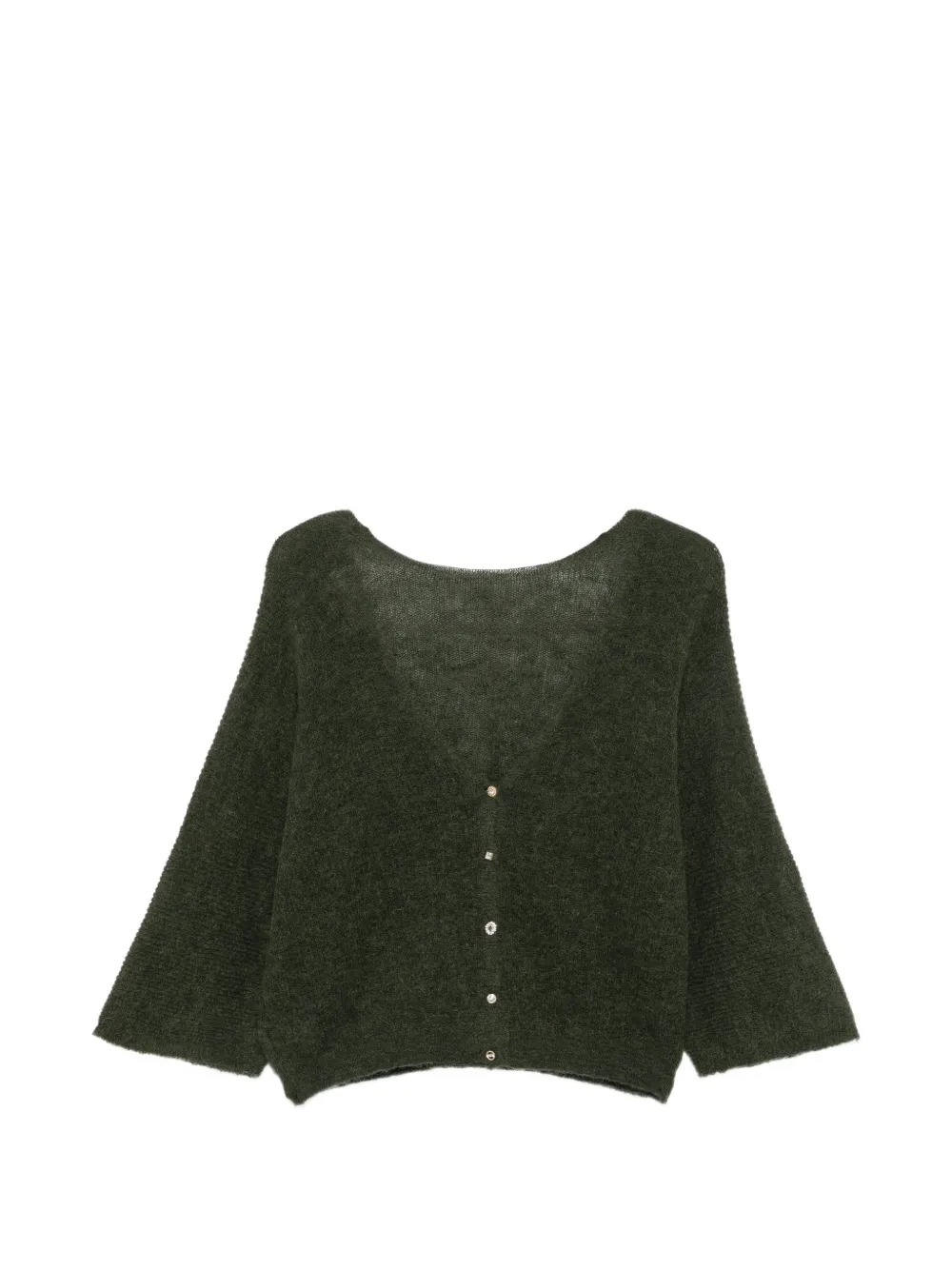 Ba&Sh Vest met V-hals en kristallen knopen Groen