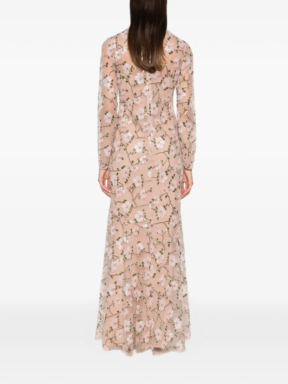 Self-Portrait Maxi-jurk verfraaid met pailletten Roze