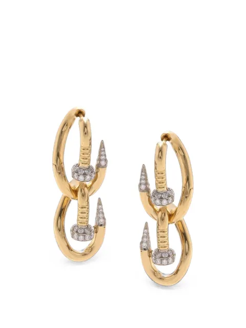 David Webb pendientes Double Bent Nail con diamantes