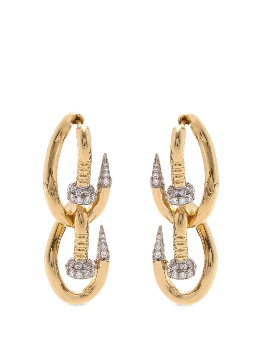 David Webb Double Bent Nail diamond earrings