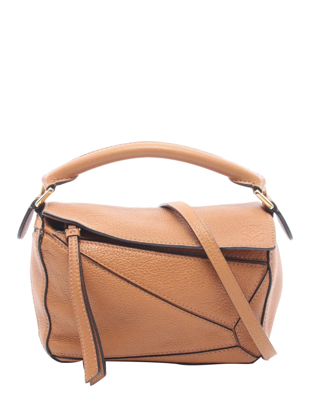 Loewe Pre-Owned 2010-2026 Mini Calfskin Puzzle Edge satchel - Braun