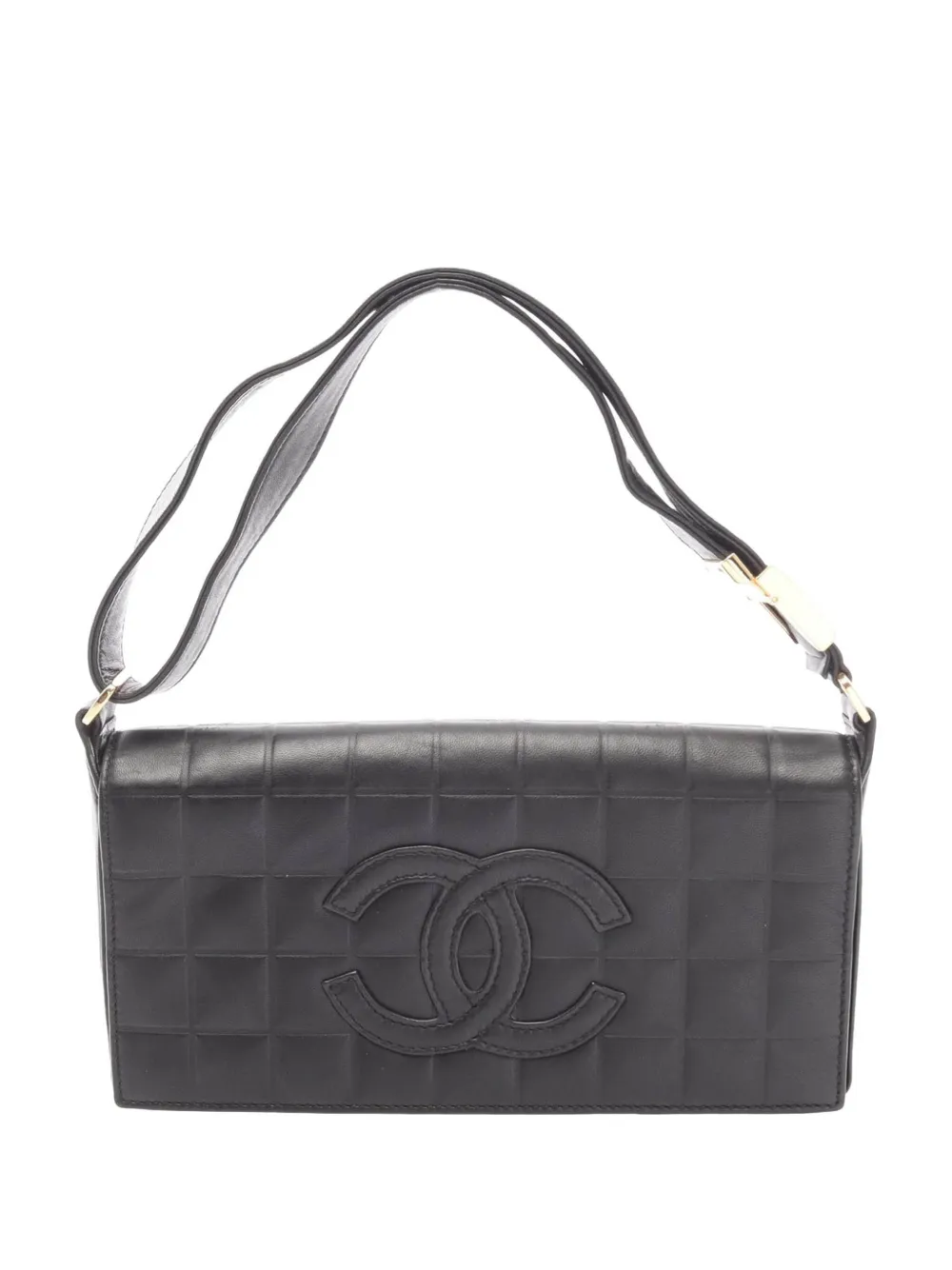 CHANEL Pre-Owned 2000-2002 CC Choco Bar Flap East West shoulder bag - Nero
