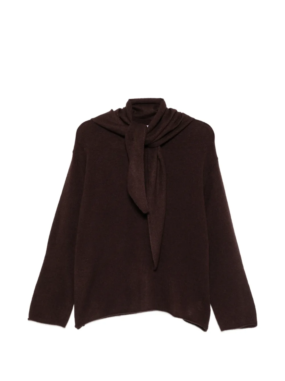 IVORY PARIS scarf-detail long-sleeve sweater