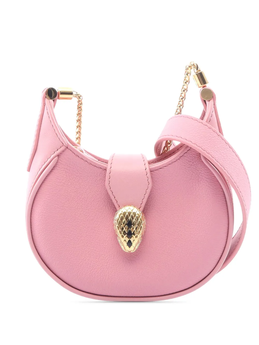 Pre-owned Bvlgari 2010-2026 Micro Leather Serpenti Ellipse Crossbody Bag In Pink