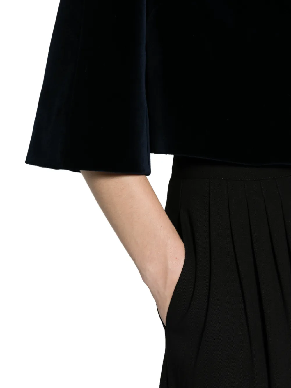 ERDEM embellished velvet cropped evening jacket Zwart