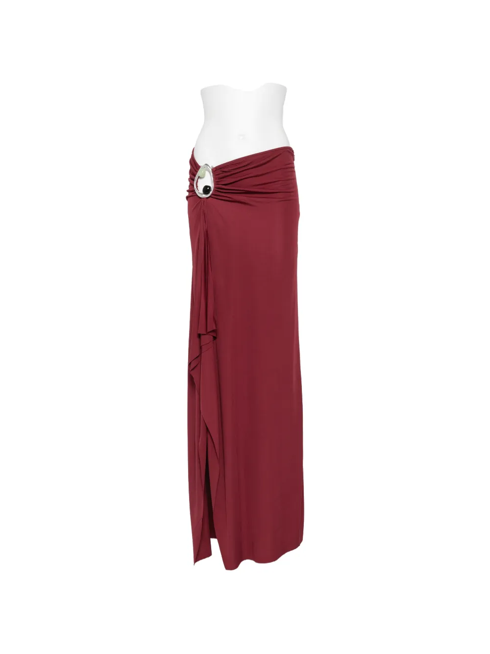 Christopher Esber Orica crystal-embellished ruched maxi skirt - Rouge Christopher Esber Orica crystal-embellished ruched maxi skirt - Rouge