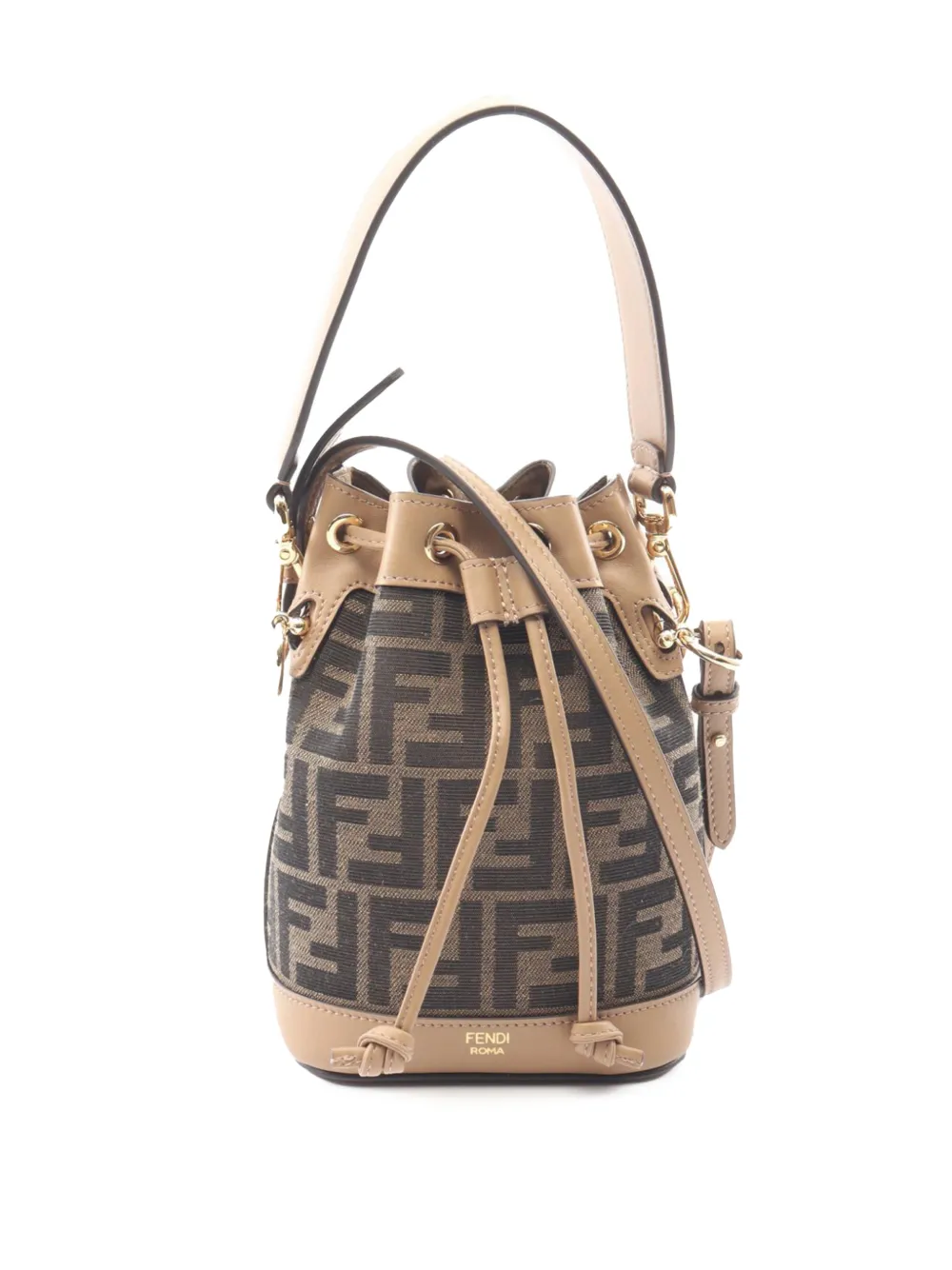 Fendi Pre-Owned 2010-2026 Mini Zucca Canvas Mon Tresor Bucket Bag satchel - Braun