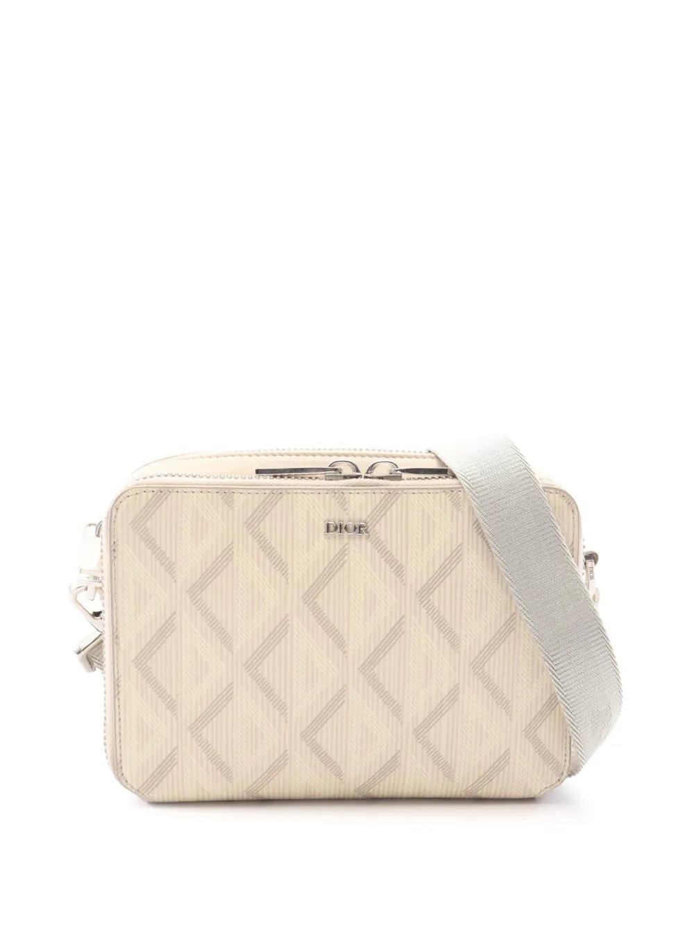 Christian Dior Pre-Owned 2021-2026 CD Diamond Coated Canvas Zipped Pouch with Strap crossbody bag - Neutrals