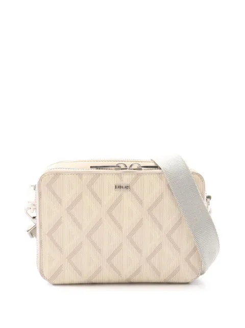 Christian Dior Pre-Owned 2021-2026 CD 다이아몬드 코팅 캔버스 지퍼 파우치 스트랩 크로스 백