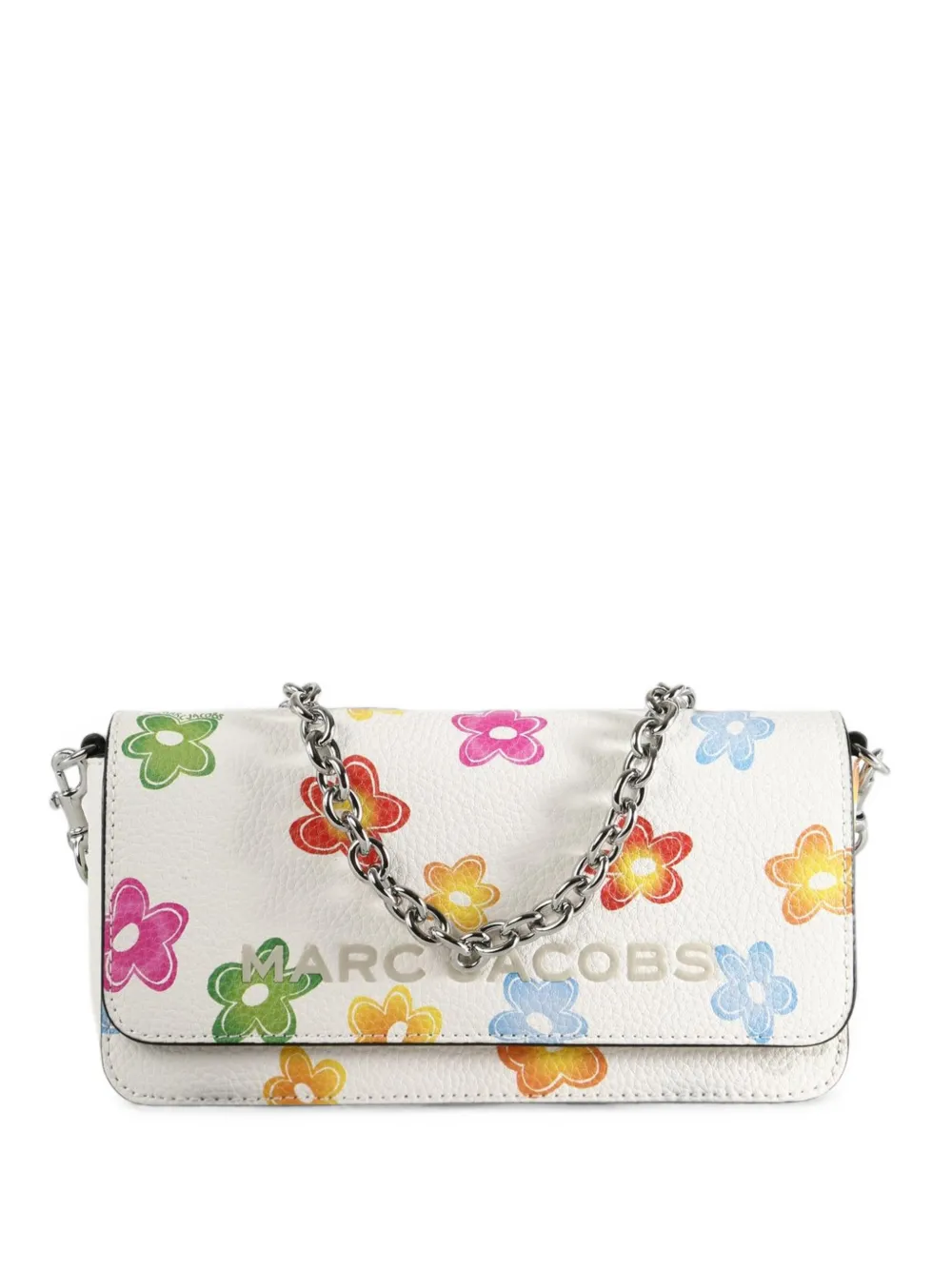 Marc Jacobs Wild Daisy leather wallet on chain - Bianco