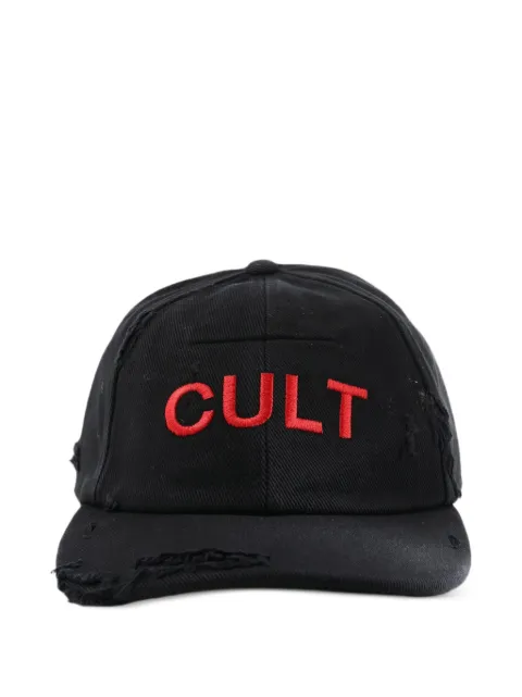 matieres fecales distressed embroidered baseball cap