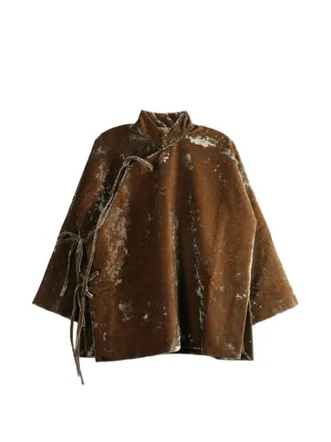 Uma Wang crushed-velvet side-tie jacket