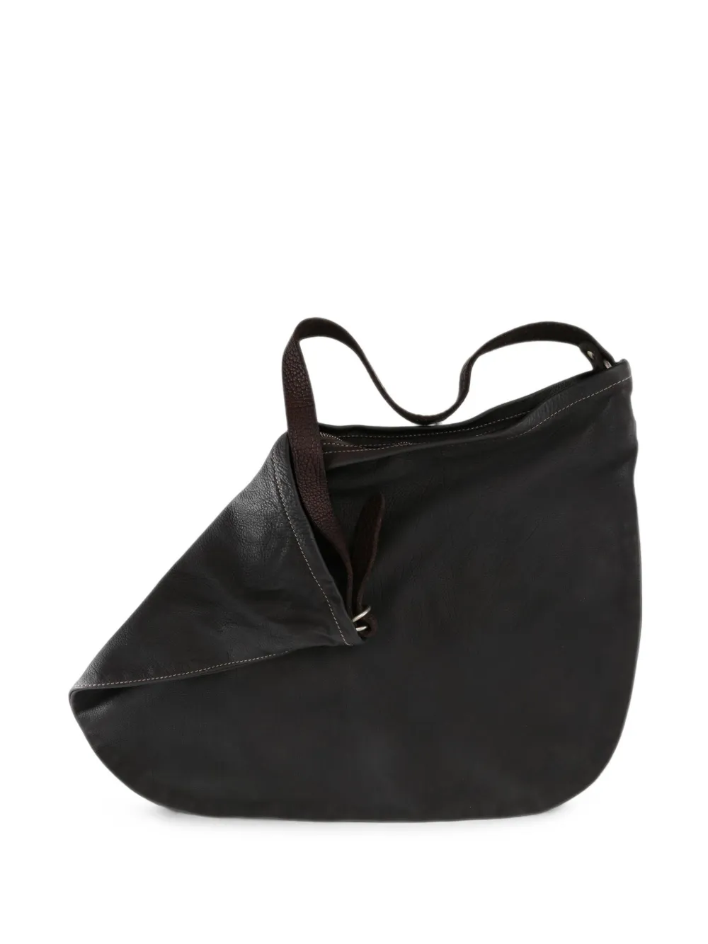 Guidi Q25 grained-leather shoulder bag - Marrone