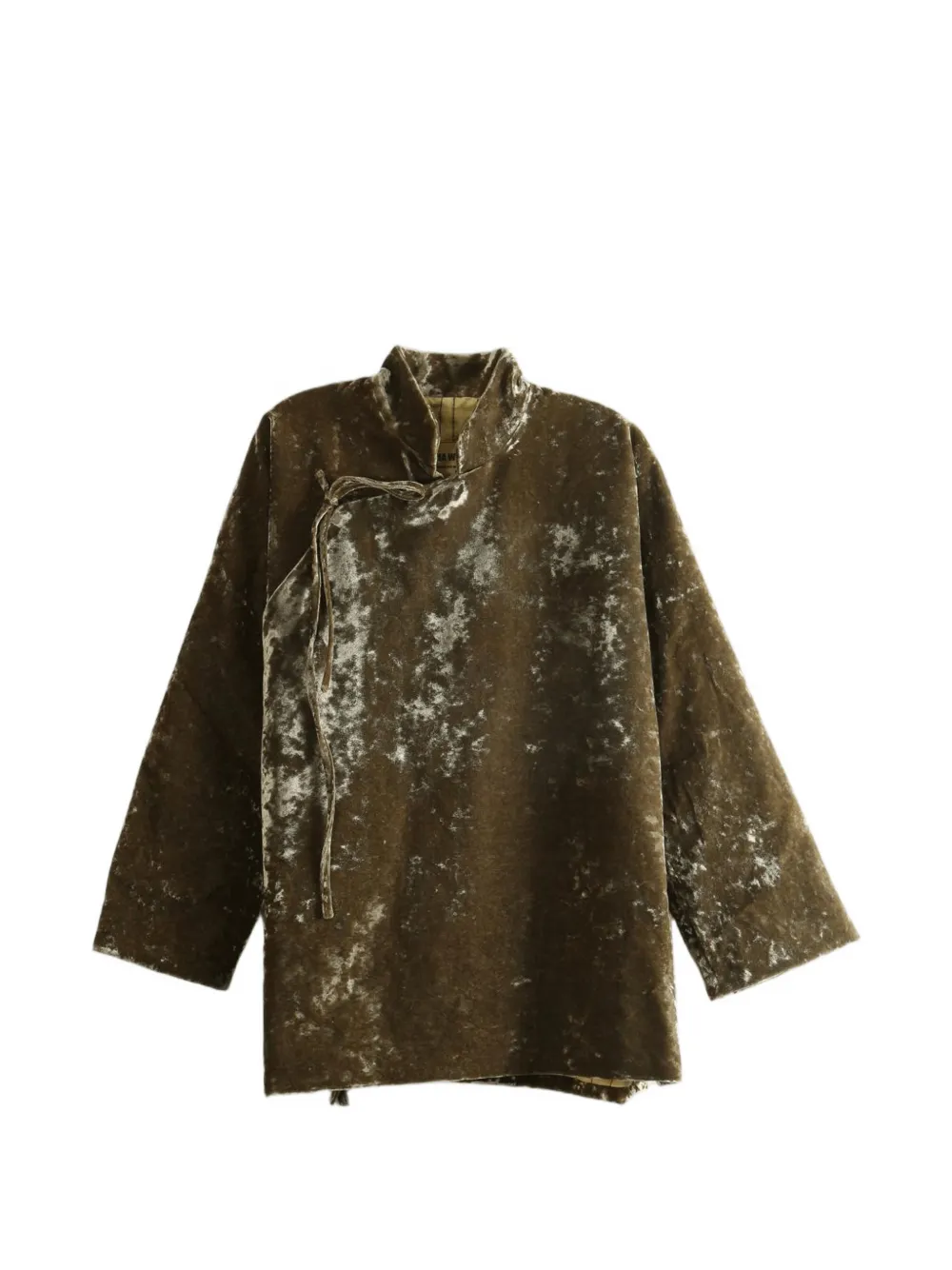 Uma Wang Kika crushed-velvet tie-fastening jacket - Verde