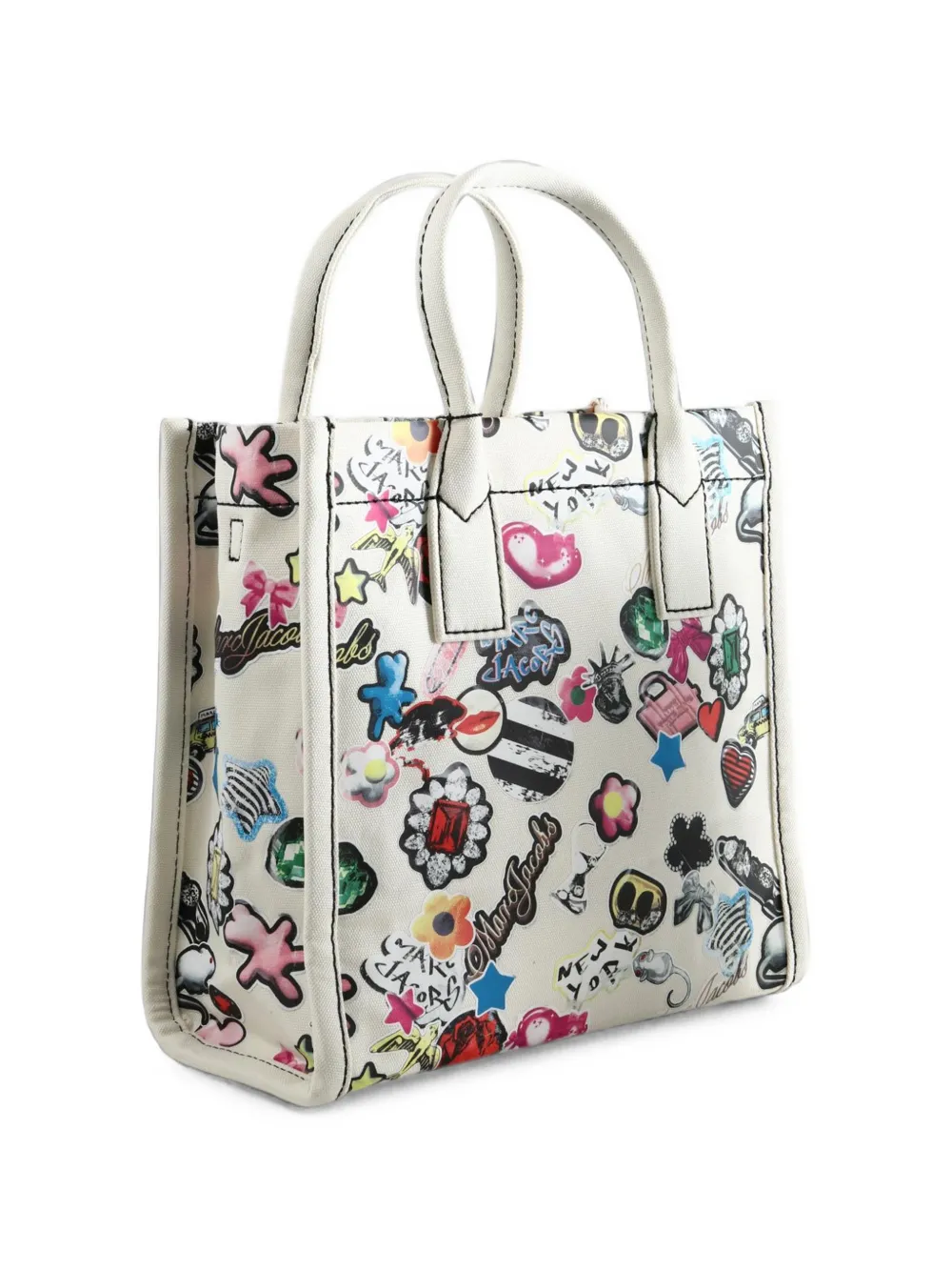Marc Jacobs Medium shopper met sticker-print Beige