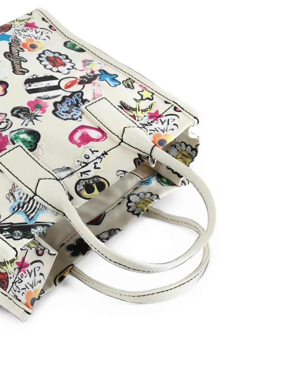 Marc Jacobs Medium shopper met sticker-print Beige