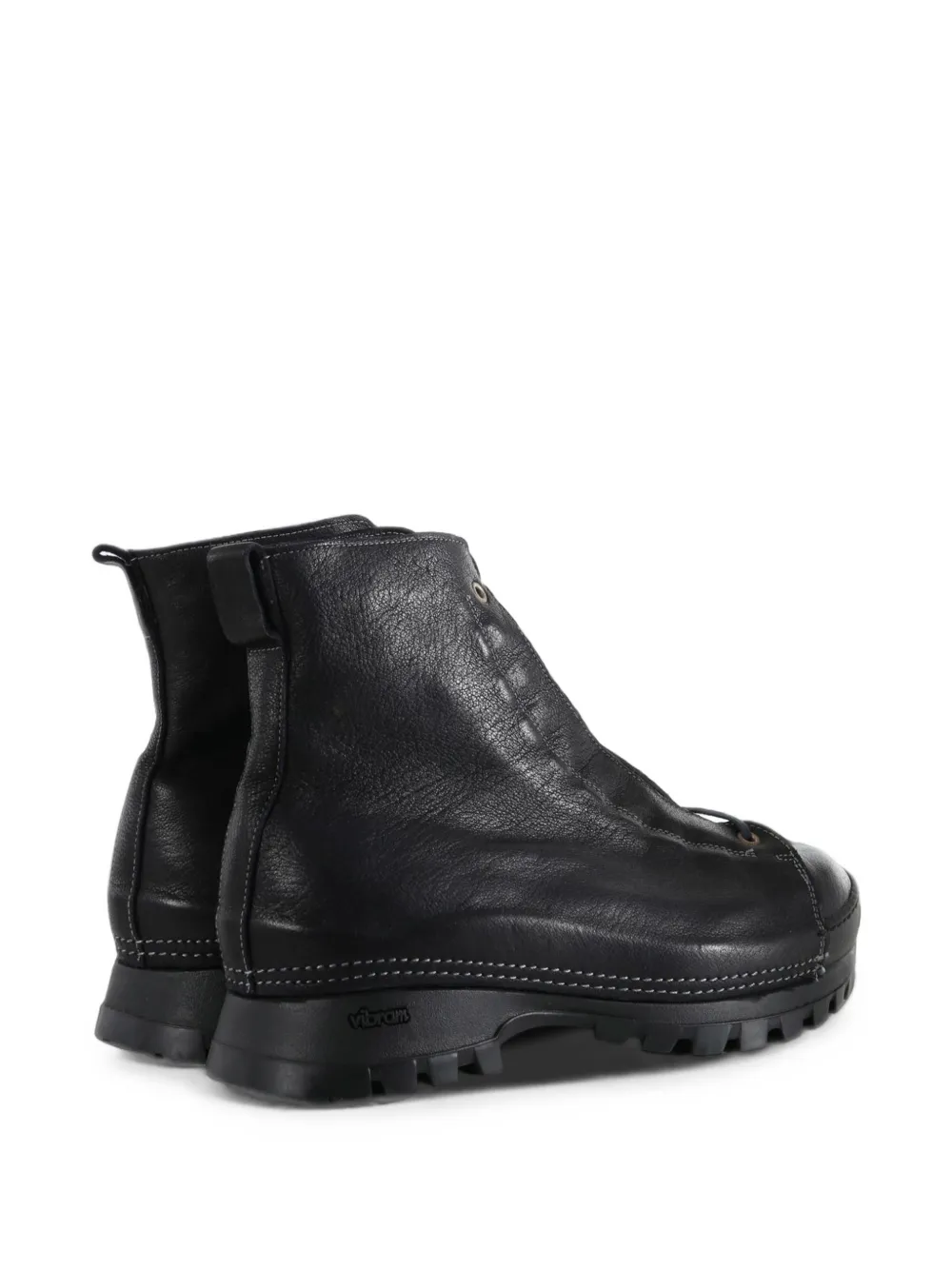 Guidi lace-up leather combat boots Zwart