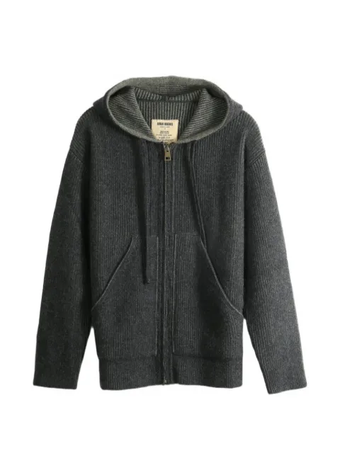 Uma Wang ribbed zip-up hoodie