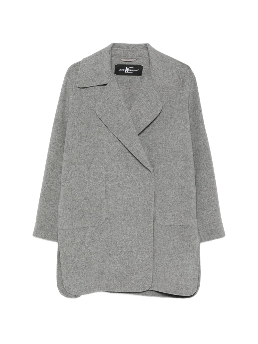 Luisa Cerano Double-faced Notch-lapel Coat In Grey