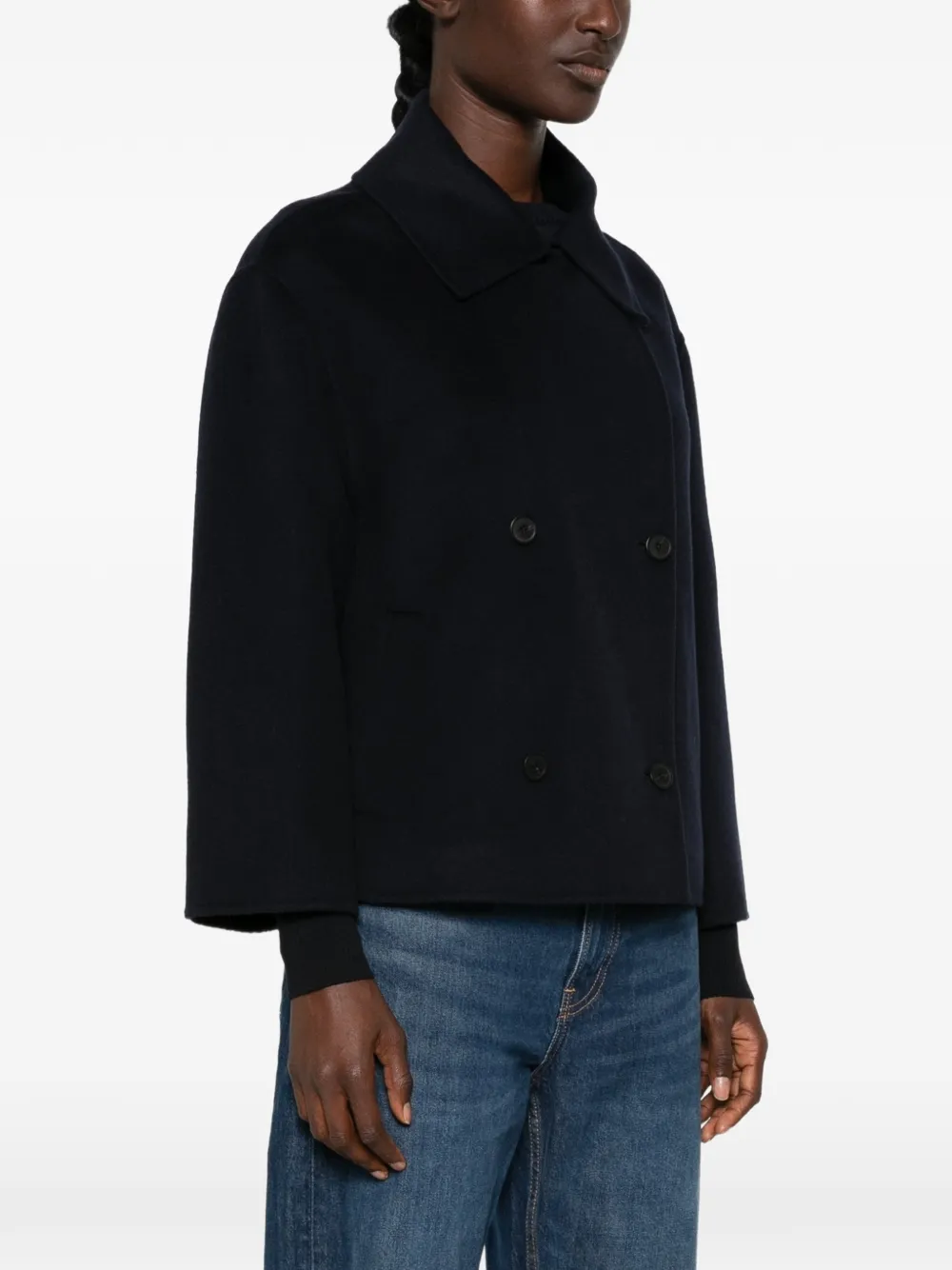 Arma Manila wollen jack met dubbele rij knopen Blauw