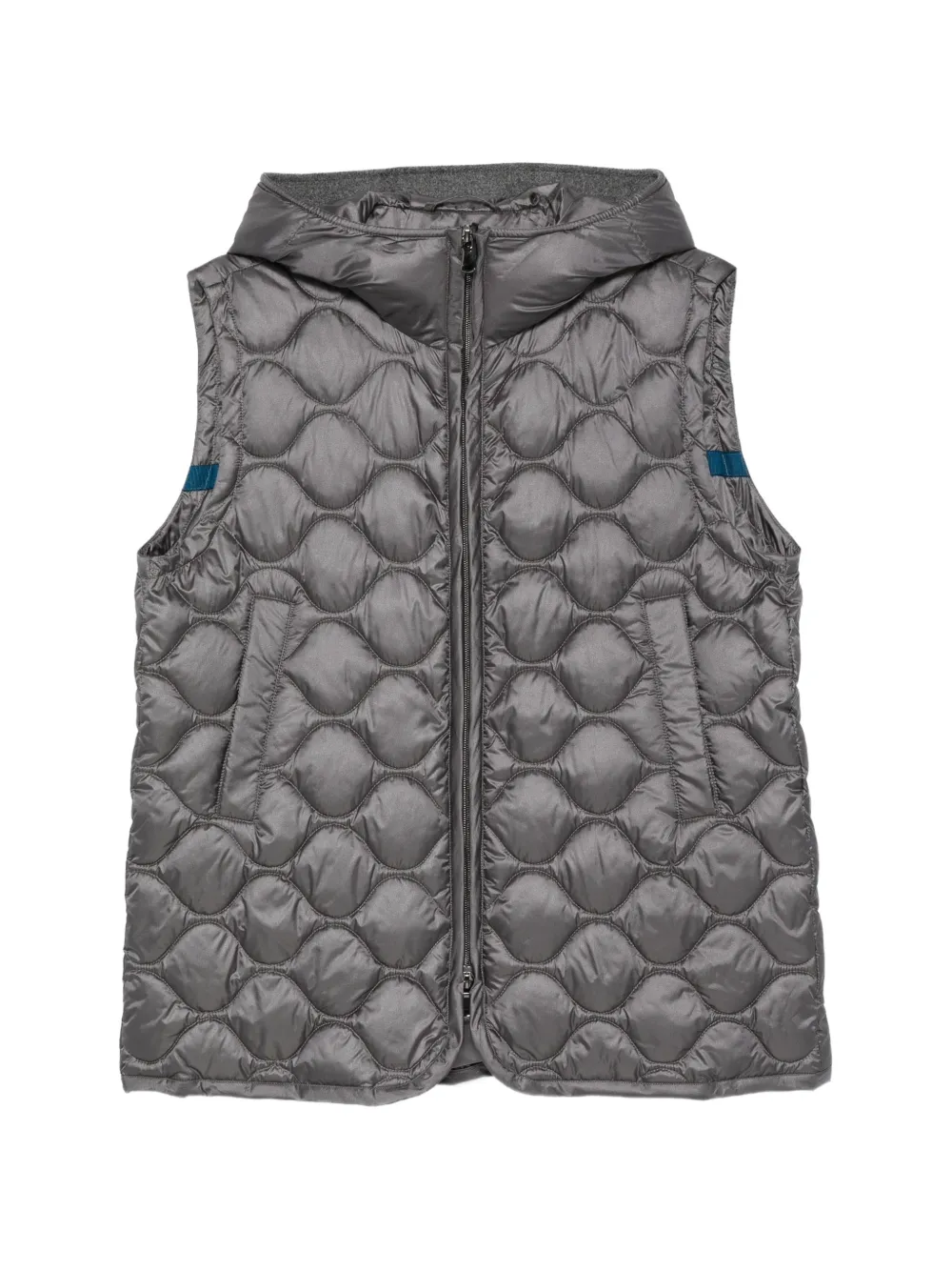 Luisa Cerano quilted hooded gilet · 36