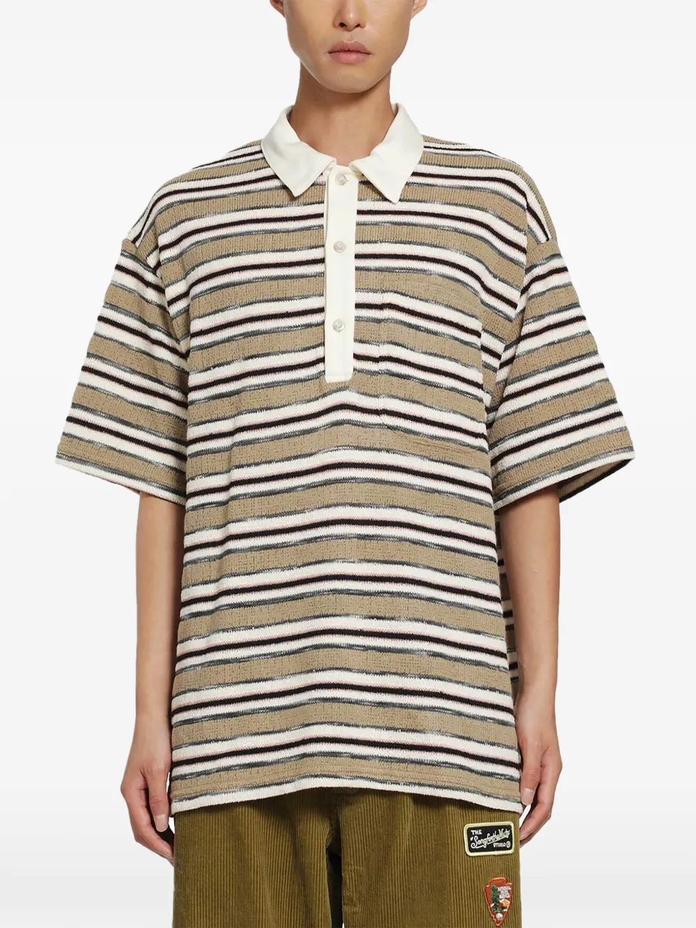 Song For The Mute Gym striped polo shirt