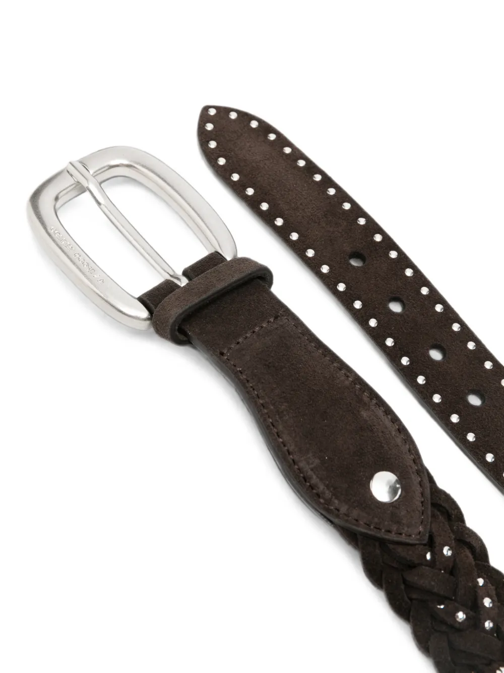 Golden Goose Houston braided micro-stud belt Bruin