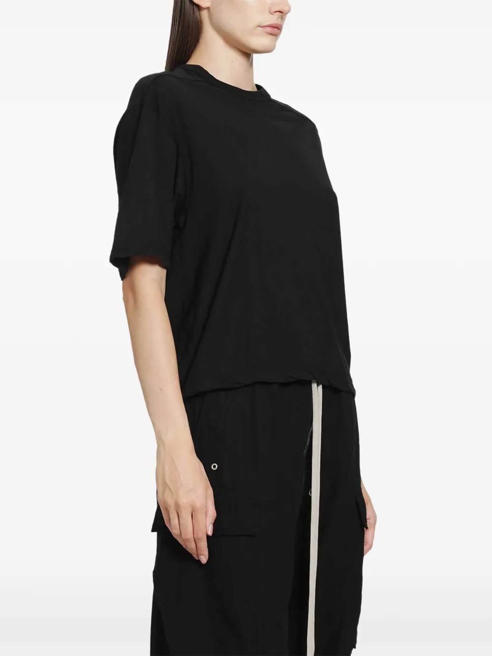 Rick Owens DRKSHDW raw-cut short-sleeve T-shirt Zwart