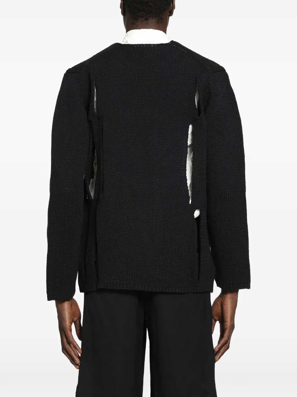 Comme des Garçons Homme Plus Gebreide trui met uitgesneden details Zwart