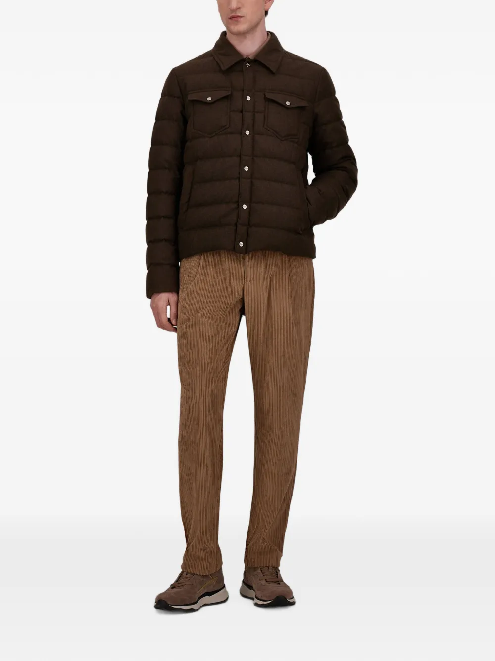 Herno La Camicia striped-quilted jacket Bruin