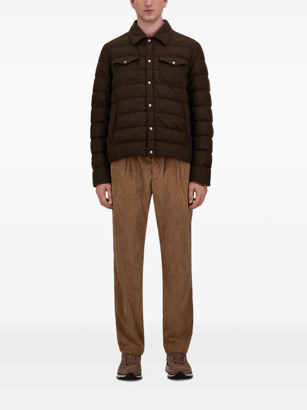 Herno La Camicia striped-quilted jacket Bruin