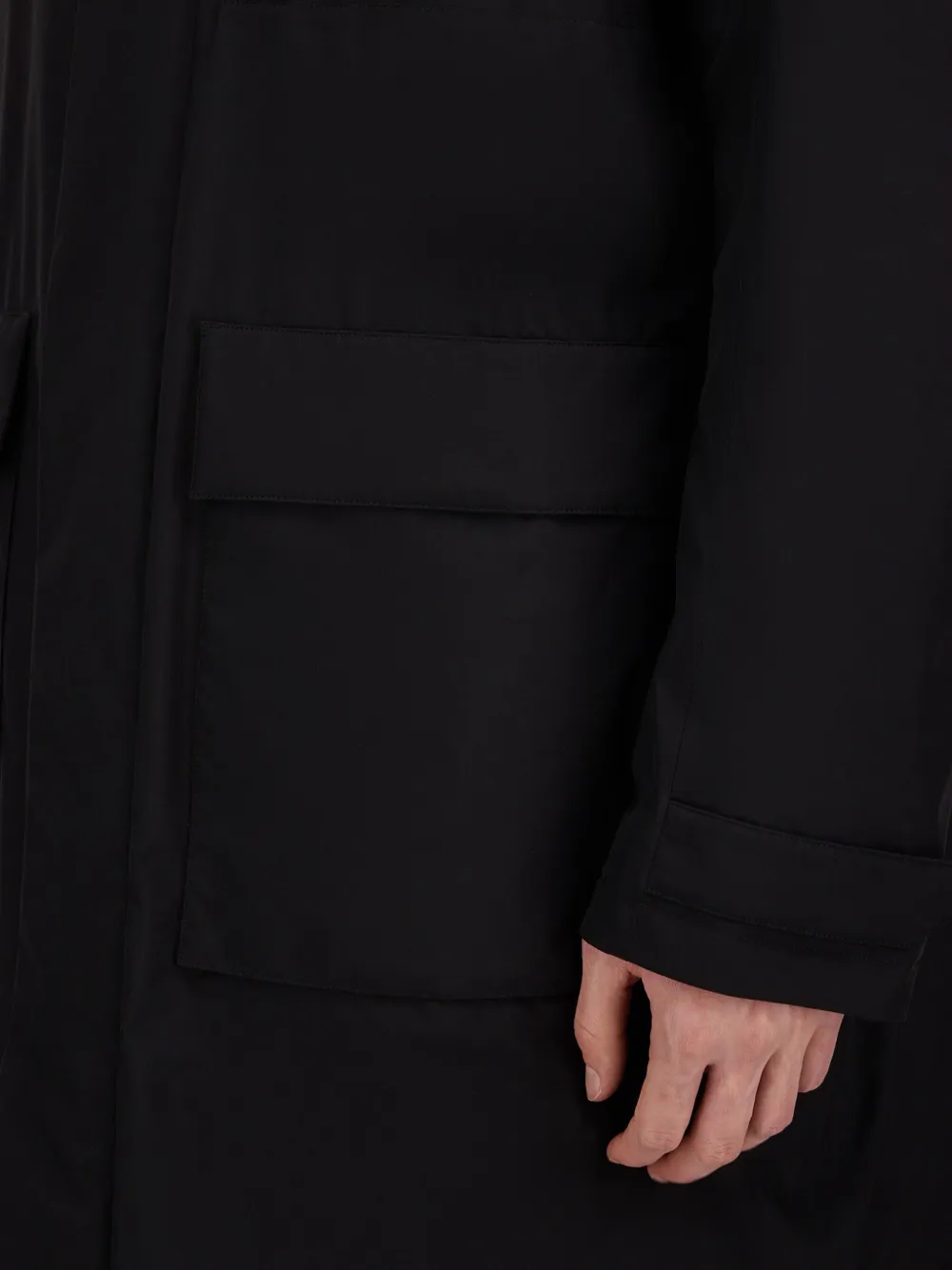 Herno Gewatteerde parka met capuchon Zwart
