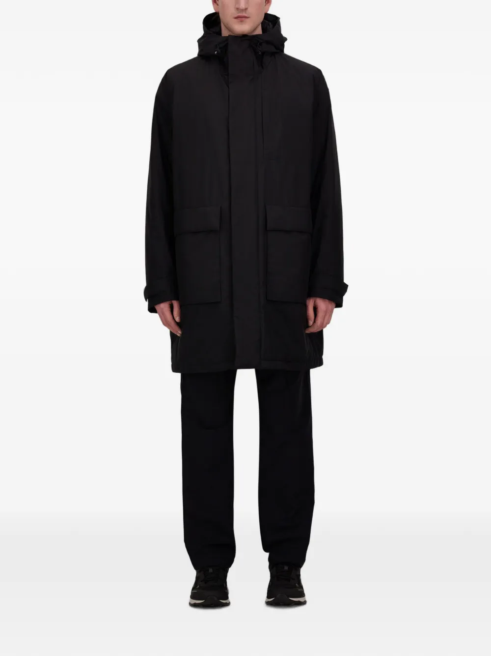 Herno Gewatteerde parka met capuchon Zwart