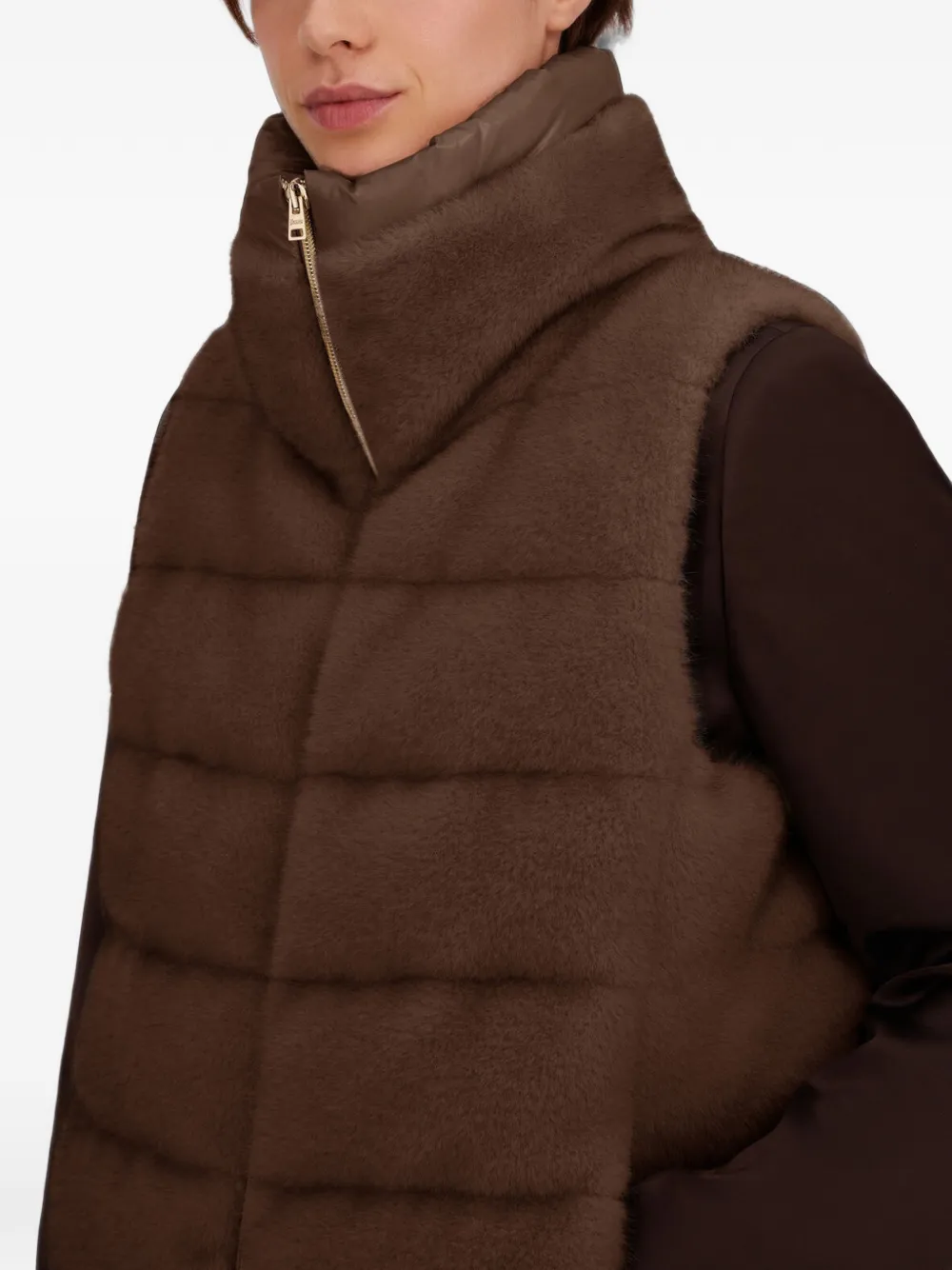 Herno reversible faux-fur gilet Bruin