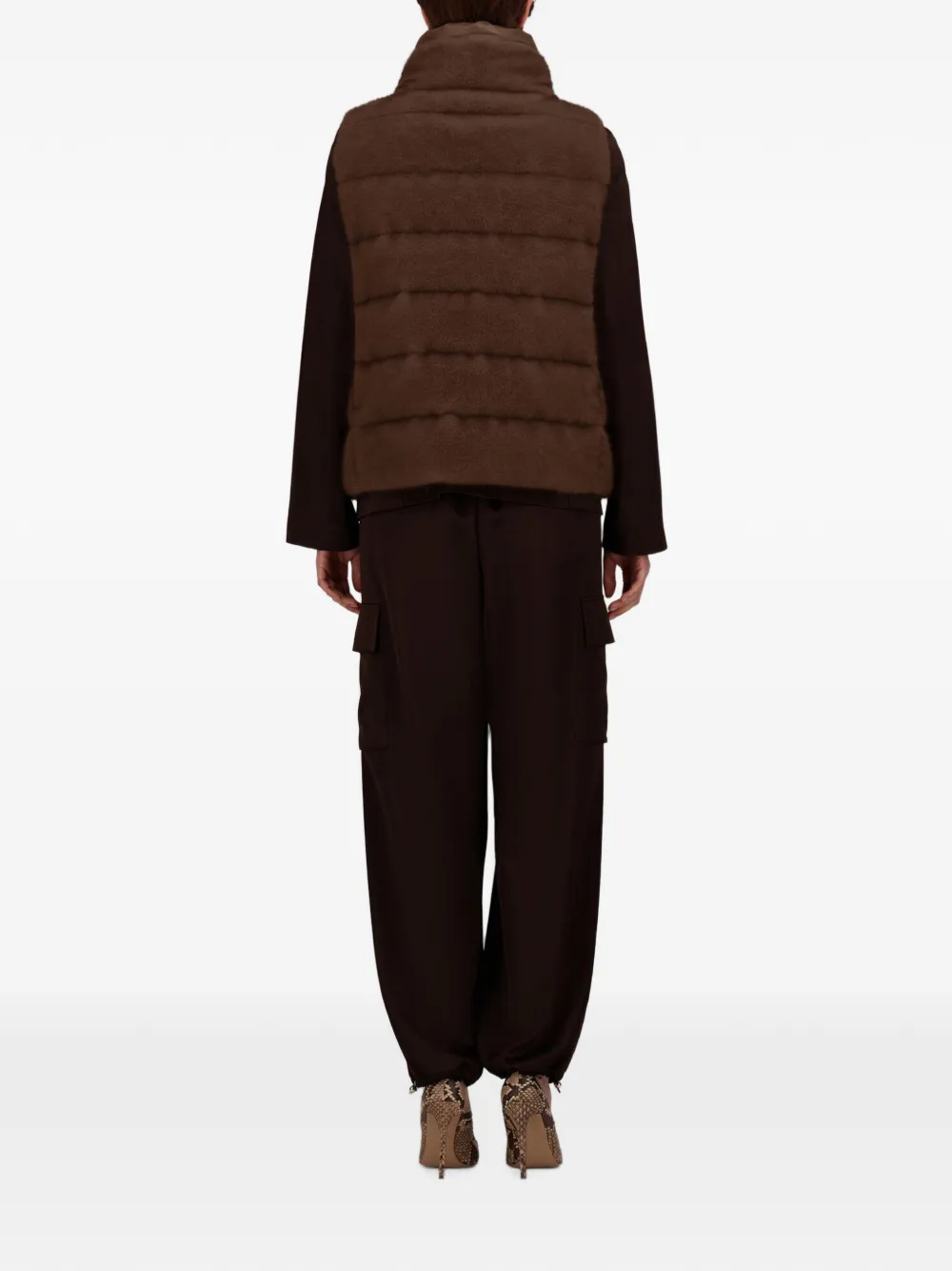 Herno reversible faux-fur gilet Bruin