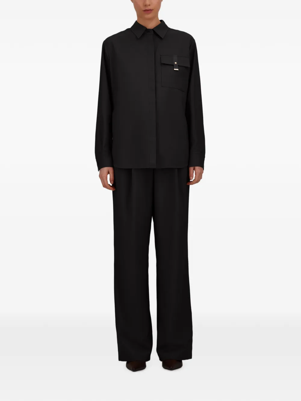 Herno Geplooide twill pantalon Zwart