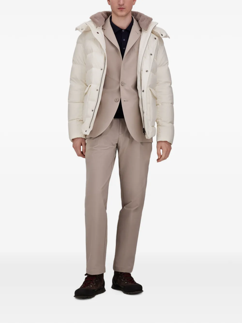 Herno drawstring straight-leg trousers Beige