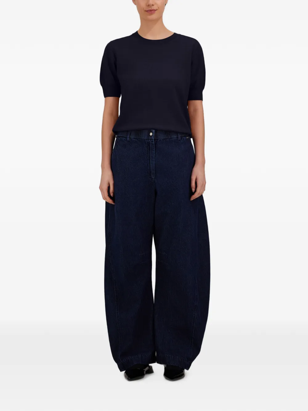 Herno T-shirt in tricotsteek Blauw