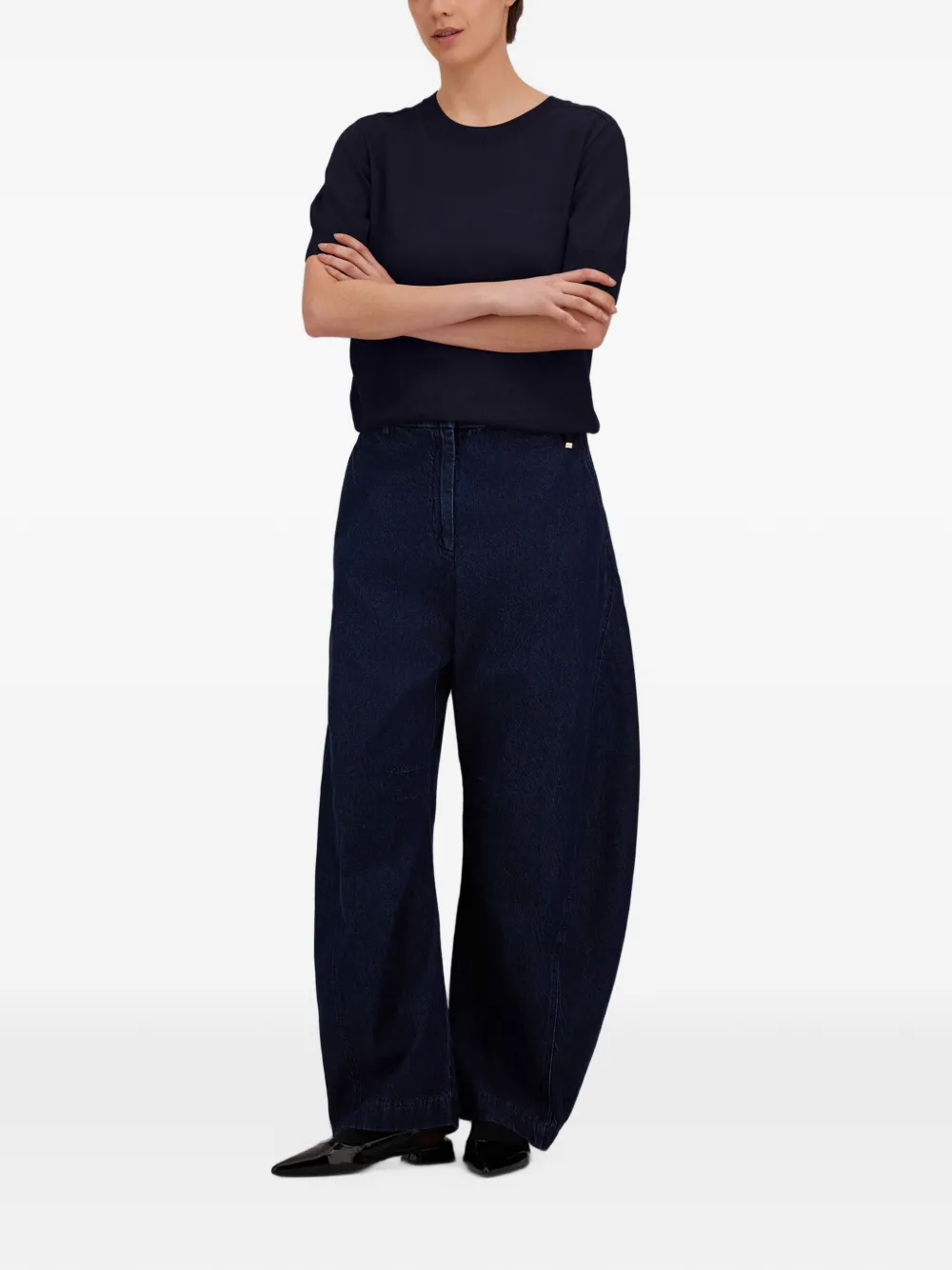 Herno T-shirt in tricotsteek Blauw
