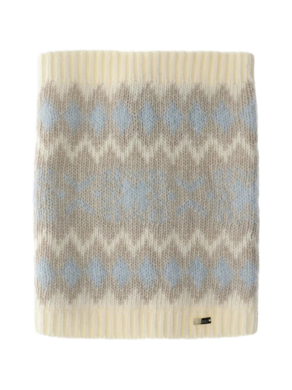 Herno Scaldacollo in maglia jacquard - Bianco
