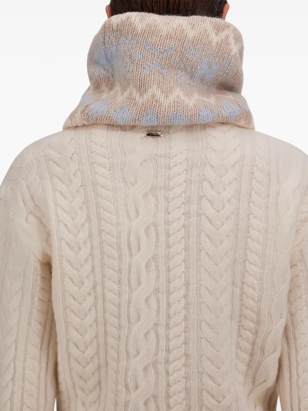 Herno Fair Isle gebreide colsjaal Wit