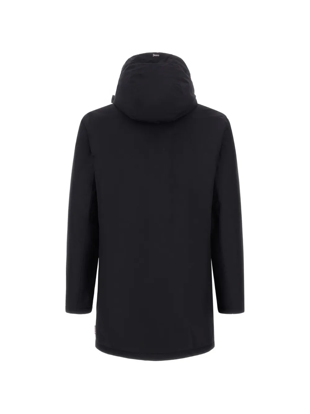 Herno Gore-Tex jas met capuchon en enkele rij knopen Zwart