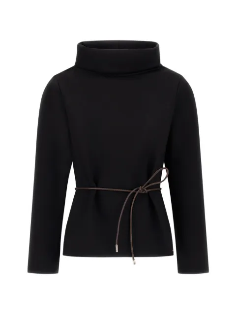 Herno belted high-neck hoodie