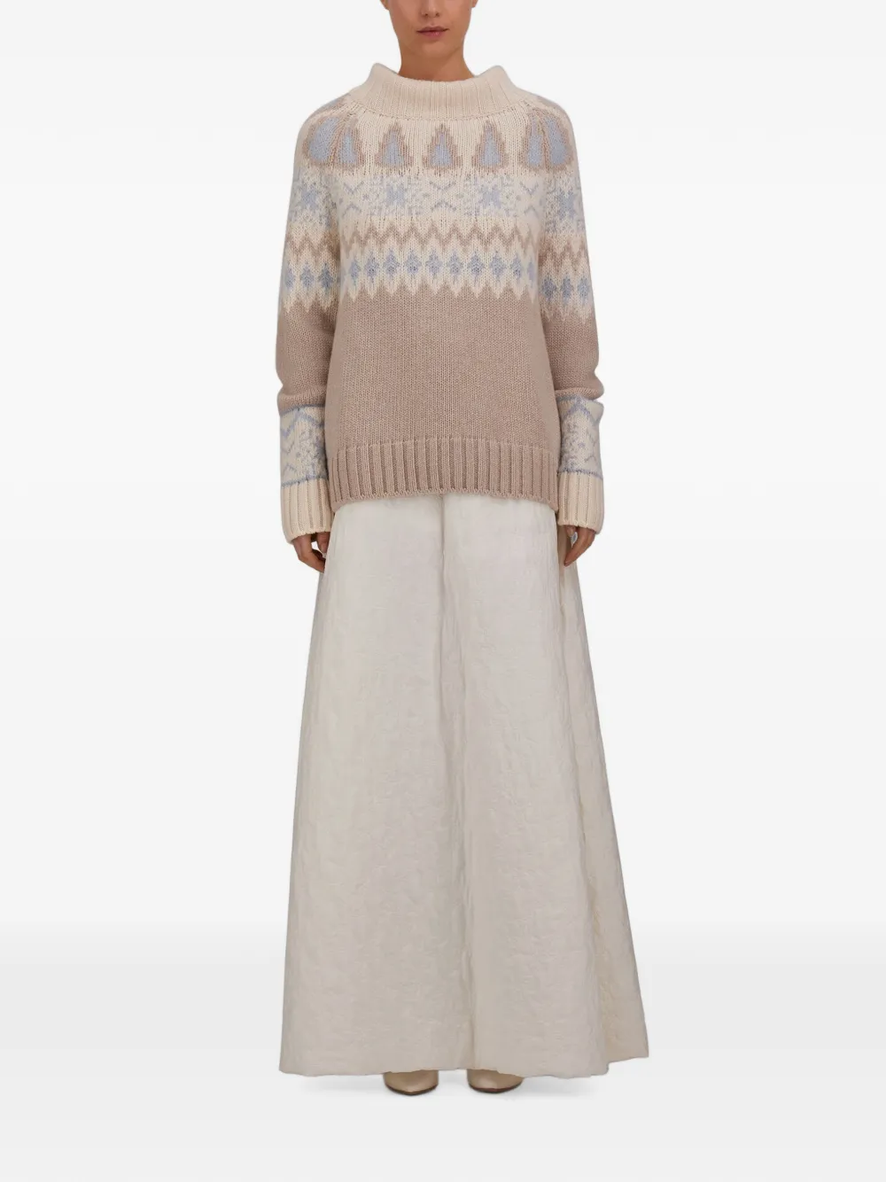 Herno Norwegian-motif jacquard-knit sweater Wit