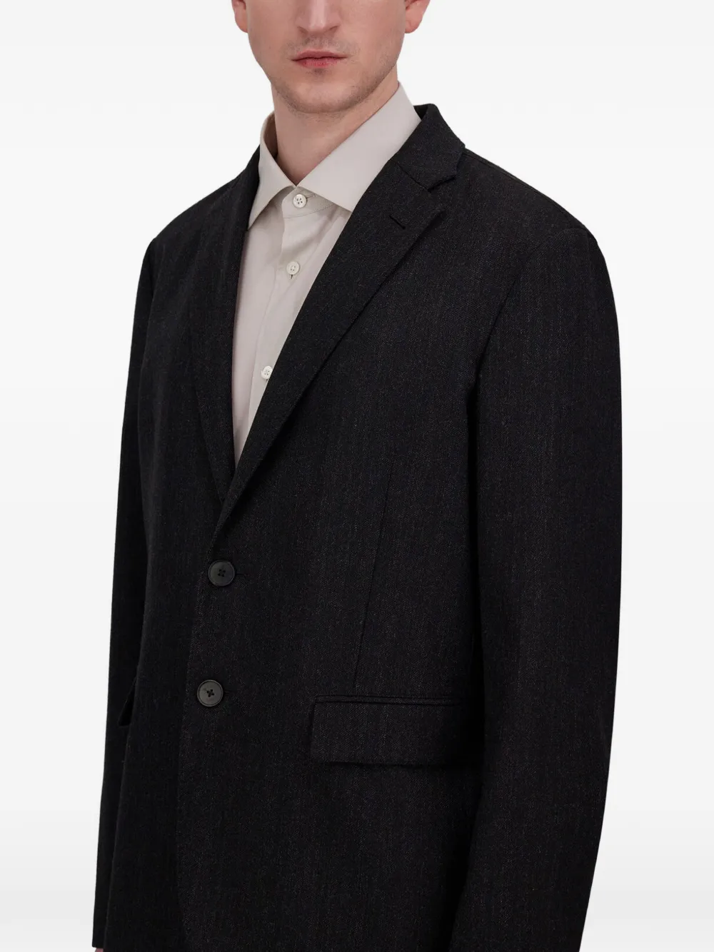 Herno Blazer van wollen twill met enkele rij knopen Grijs