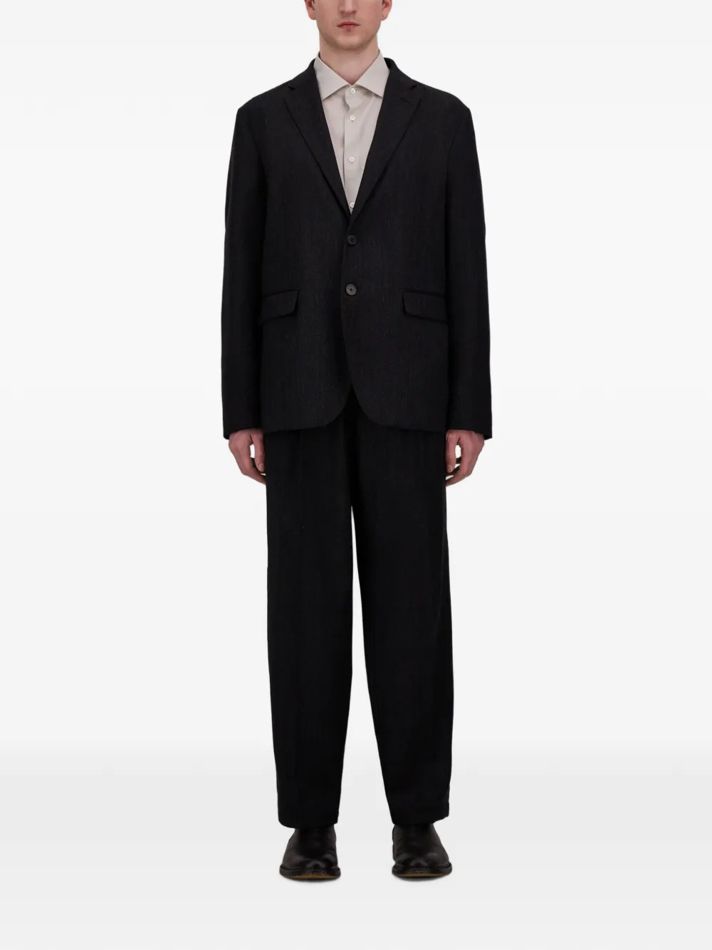 Herno Blazer van wollen twill met enkele rij knopen Grijs