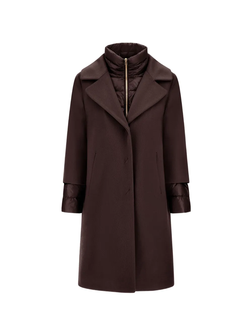Herno Wollen jas met Nylon Ultralight-borststuk Bruin