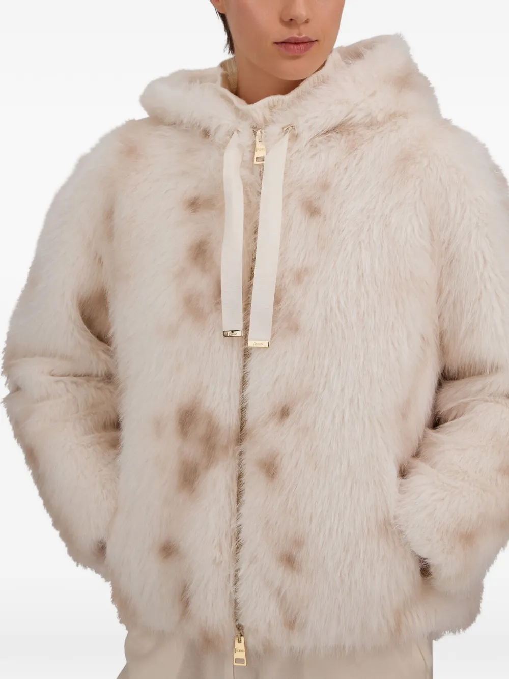 Herno Jack van imitatiebont met lynx-effect Beige