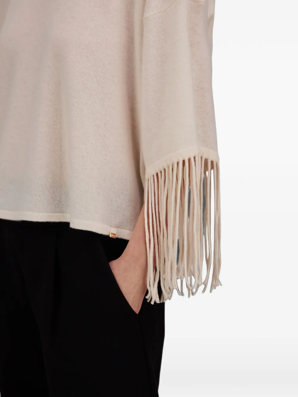 Herno Trui met franje-afwerking Beige