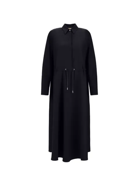 Herno drawstring-waist gabardine maxi dress
